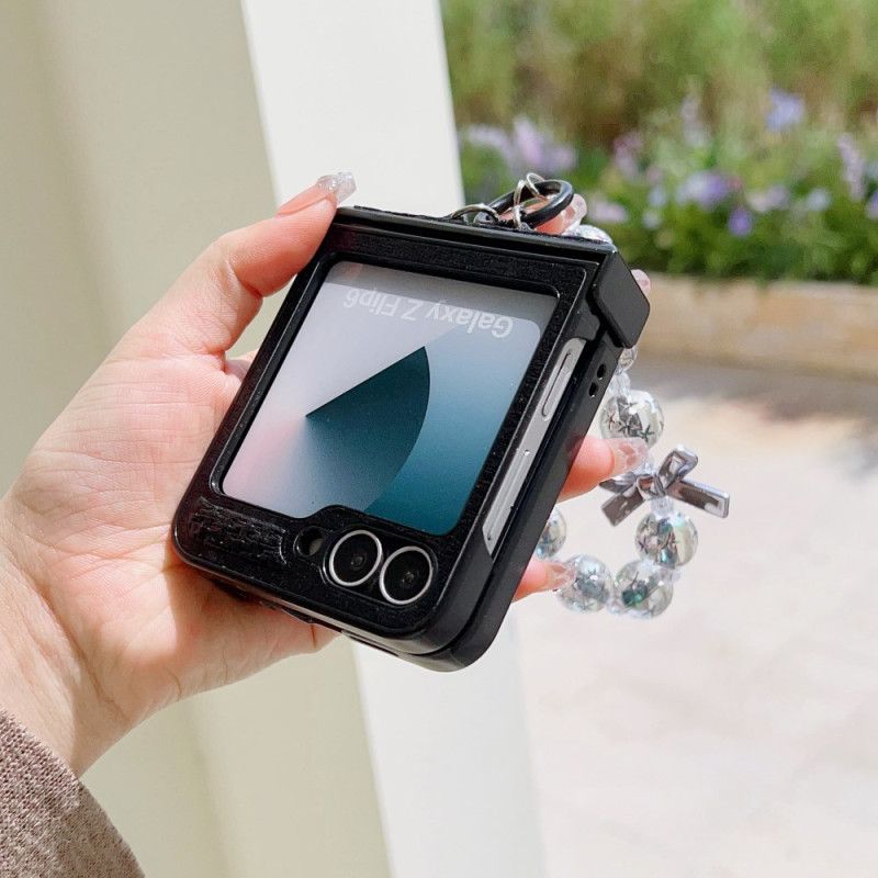 Kryt Samsung Galaxy Z Flip 7 Fe Umělá Kůže A Řemínek Na Zápěstí