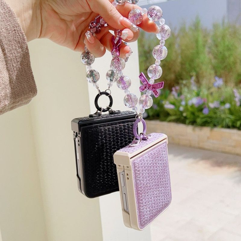 Kryt Samsung Galaxy Z Flip 7 Fe Umělá Kůže A Řemínek Na Zápěstí