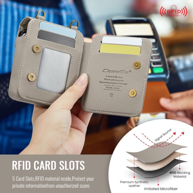 Pouzdro Samsung Galaxy Z Flip 7 Fe Rfid Peněženka S Ramenním Popruhem