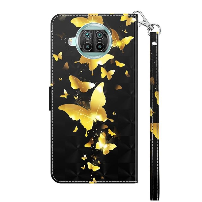 Kožené Pouzdro Na Xiaomi Mi 10T Lite Zlatí Motýli