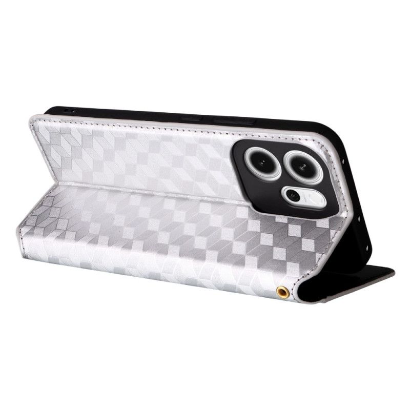 Kožené Pouzdro Oppo Reno 14f 5g Kosočtvercový Vzor