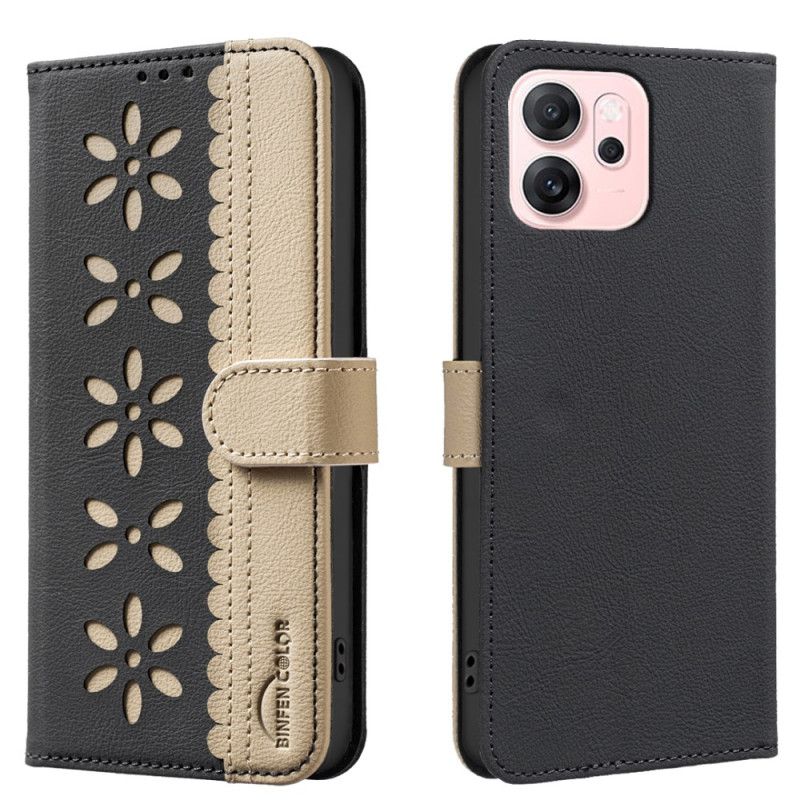 Kožený Kryt Oppo Reno 14f 5g Květinová Binfen Barva