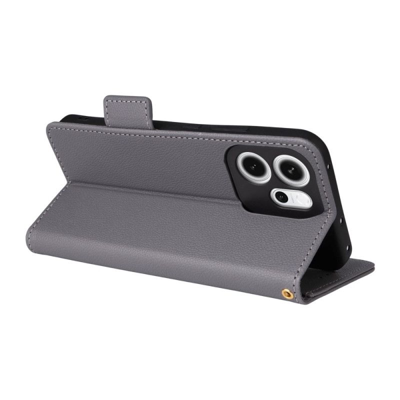 Kožený Kryt Oppo Reno 14f 5g Řemínek Z Umělé Kůže