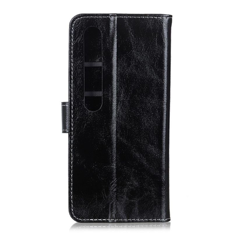 Flipové Pouzdro Na Xiaomi Mi 10 / 10 Pro Prošívání S Luxusním Koženým Efektem