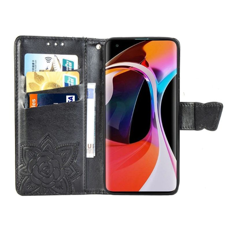 Kožené Pouzdro Na Xiaomi Mi 10 / 10 Pro Reliéfní Motýl