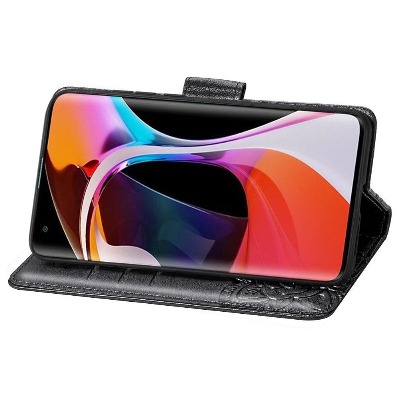 Kožené Pouzdro Na Xiaomi Mi 10 / 10 Pro Reliéfní Motýl