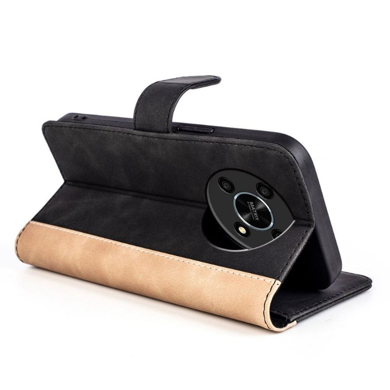 Flipové Pouzdro Na Honor Magic 4 Lite Kožené Pouzdro Bicolor Folio Stand