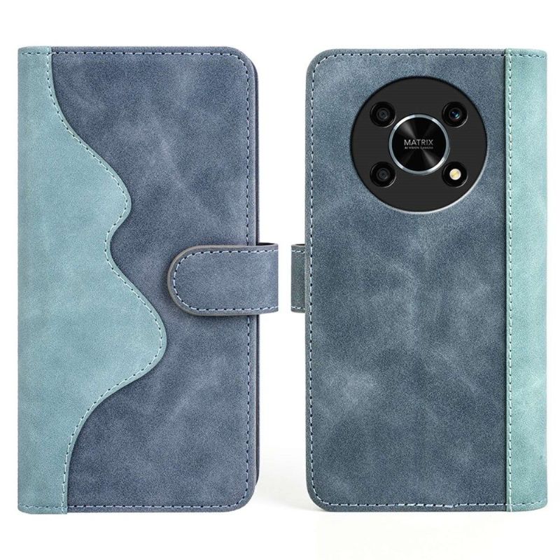 Flipové Pouzdro Na Honor Magic 4 Lite Kožené Pouzdro Bicolor Folio Stand