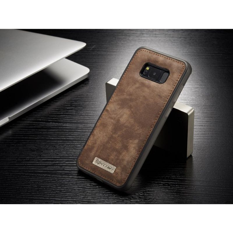 Kryty Na Mobil Kožené Pouzdro Na Samsung Galaxy S8 Plus Držák Karty - Hnědý