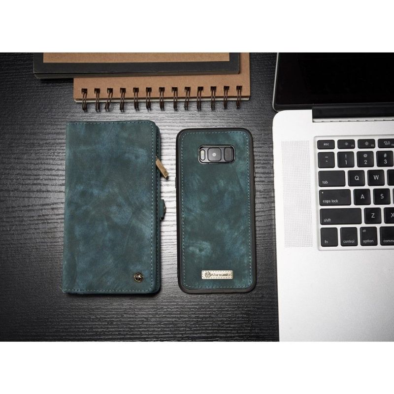 Kryty Na Mobil Kožené Pouzdro Na Samsung Galaxy S8 Plus Držák Karty - Zelený