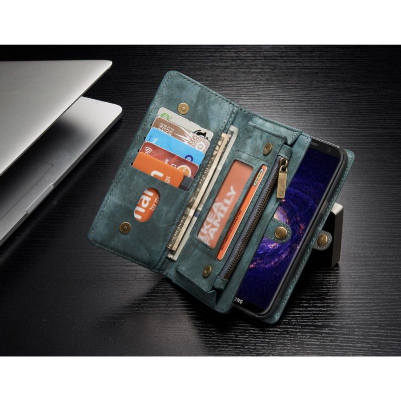 Kryty Na Mobil Kožené Pouzdro Na Samsung Galaxy S8 Plus Držák Karty - Zelený