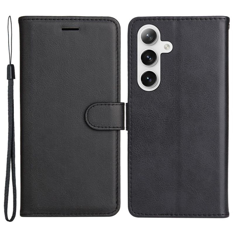 Kožený Kryt Na Samsung Galaxy S24 5g Obyčejný S Popruhem