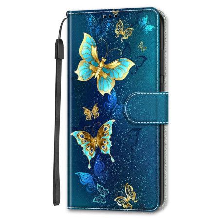 Kožený Kryt Samsung Galaxy S24 5g Dva Motýli S Popruhem