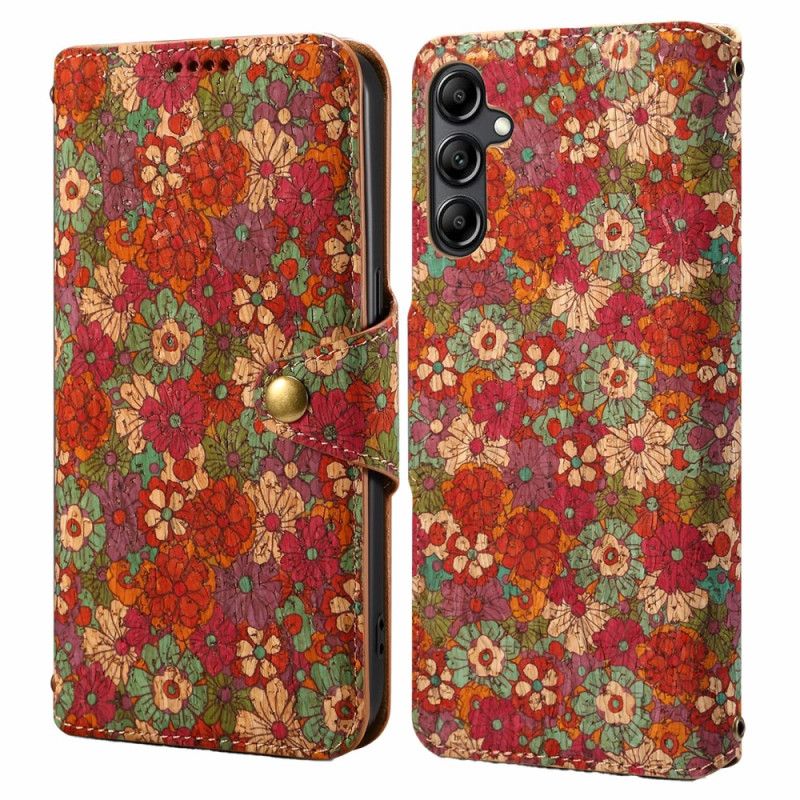Kožený Kryt Samsung Galaxy S24 5g Květinový Tisk