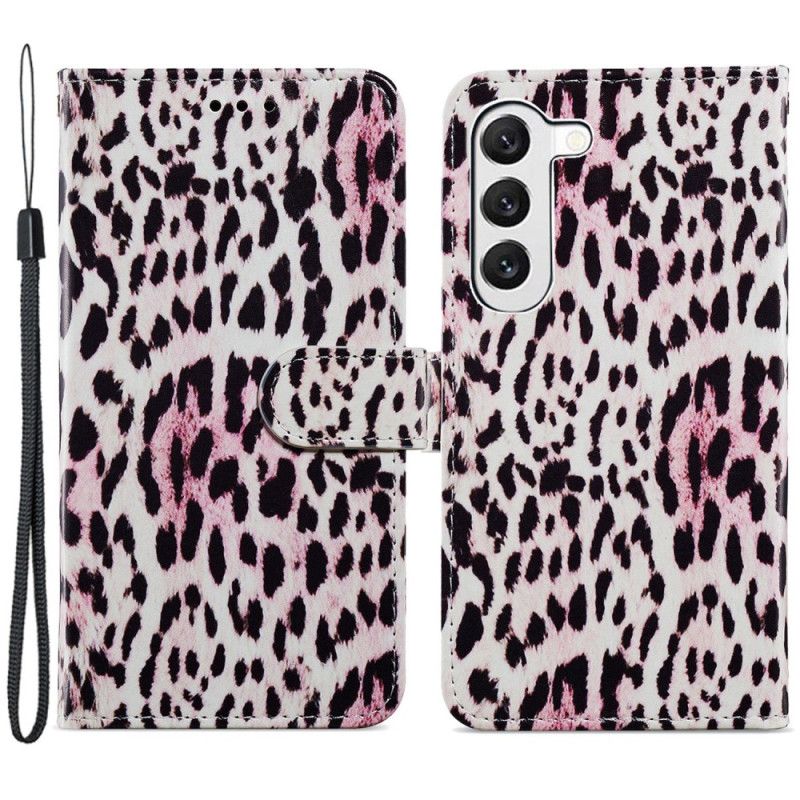 Kožený Kryt Samsung Galaxy S24 5g Leopardí Vzor S Páskem