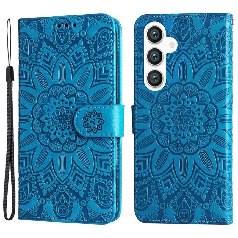 Kožený Kryt Samsung Galaxy S24 5g Okázalá Mandala S Popruhem