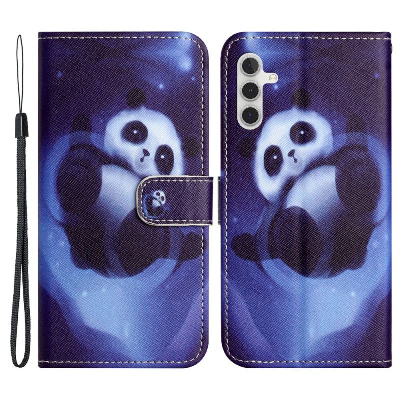 Kožený Kryt Samsung Galaxy S24 5g Panda Space S Popruhem