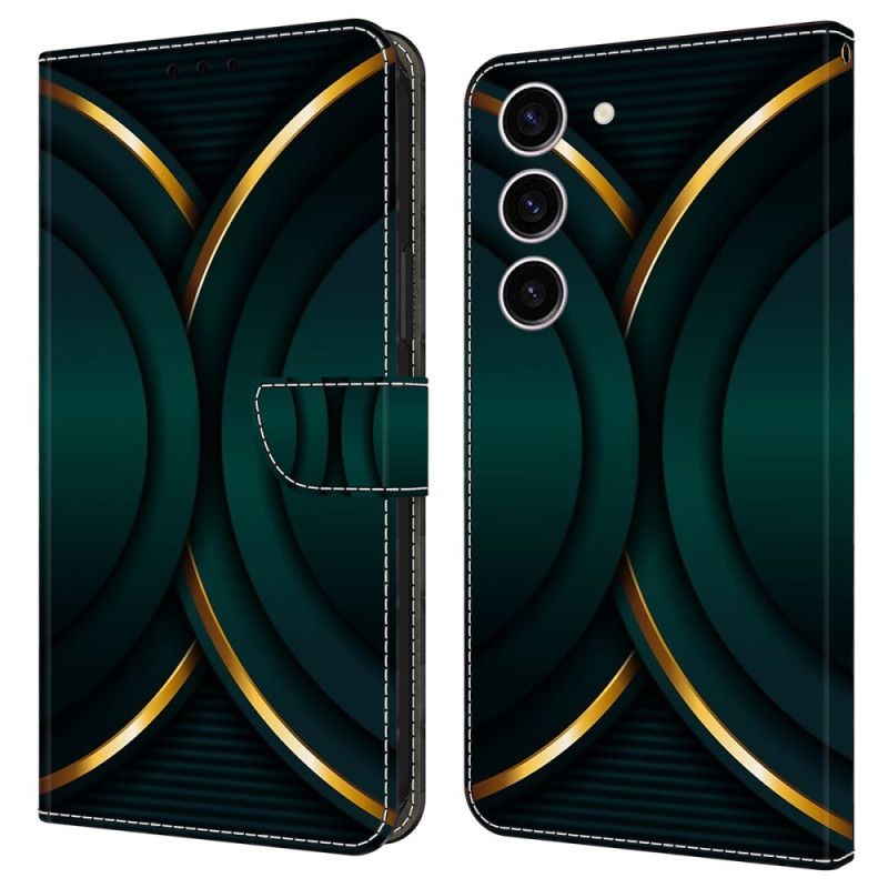 Kožený Kryt Samsung Galaxy S24 5g Zlatý Obrys