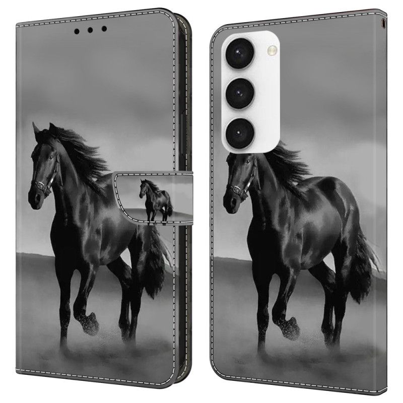 Kožený Kryt Samsung Galaxy S24 5g Černý Kůň