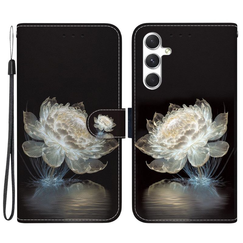 Peněženková Pouzdra Samsung Galaxy S24 5g Kryty Na Mobil Křišťálová Pivoňka S Řemínkem