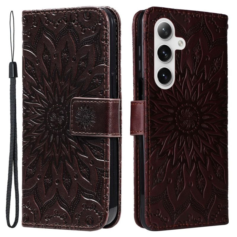 Peněženková Pouzdra Samsung Galaxy S24 5g Kryty Na Mobil Vynikající Mandala S Popruhem