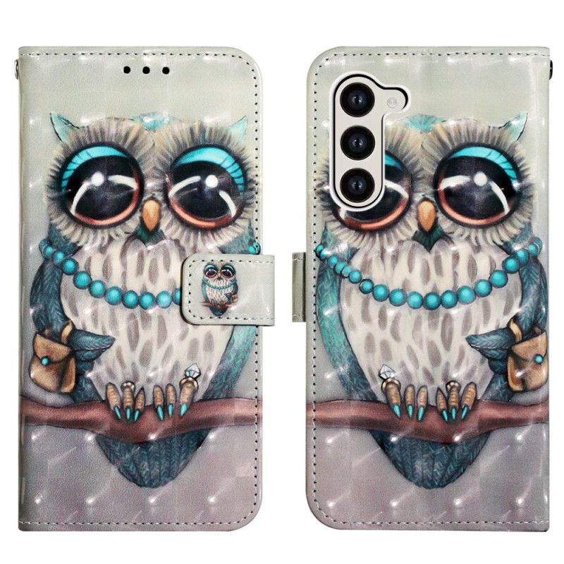 Peněženková Pouzdra Samsung Galaxy S24 5g Kryty Na Mobil Šedá Sova S Řemínkem