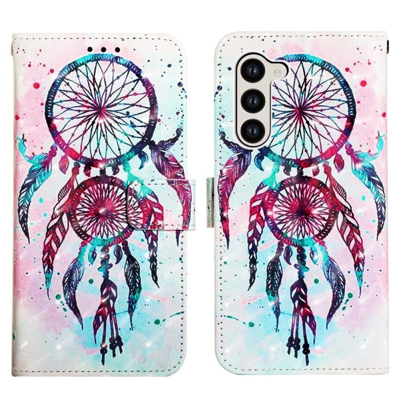 Peněženková Pouzdra Samsung Galaxy S24 5g Červený Akvarelový Lapač Snů