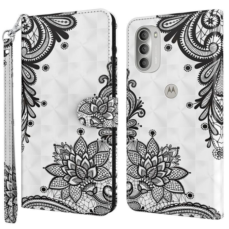 Flipové Pouzdro Na Moto G51 5G Elegantní Krajka
