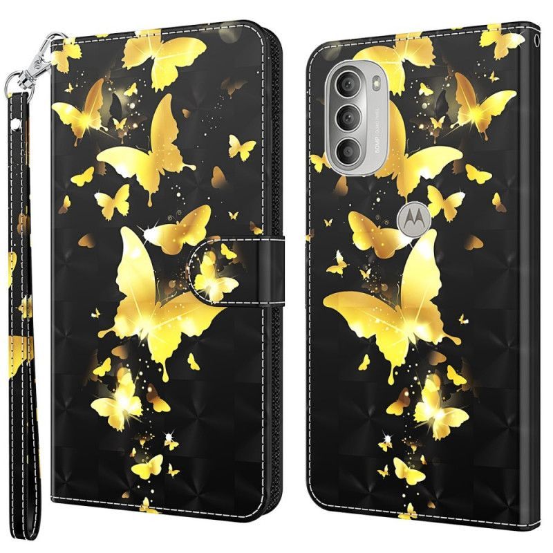 Flipové Pouzdro Na Moto G51 5G Žlutí Motýli