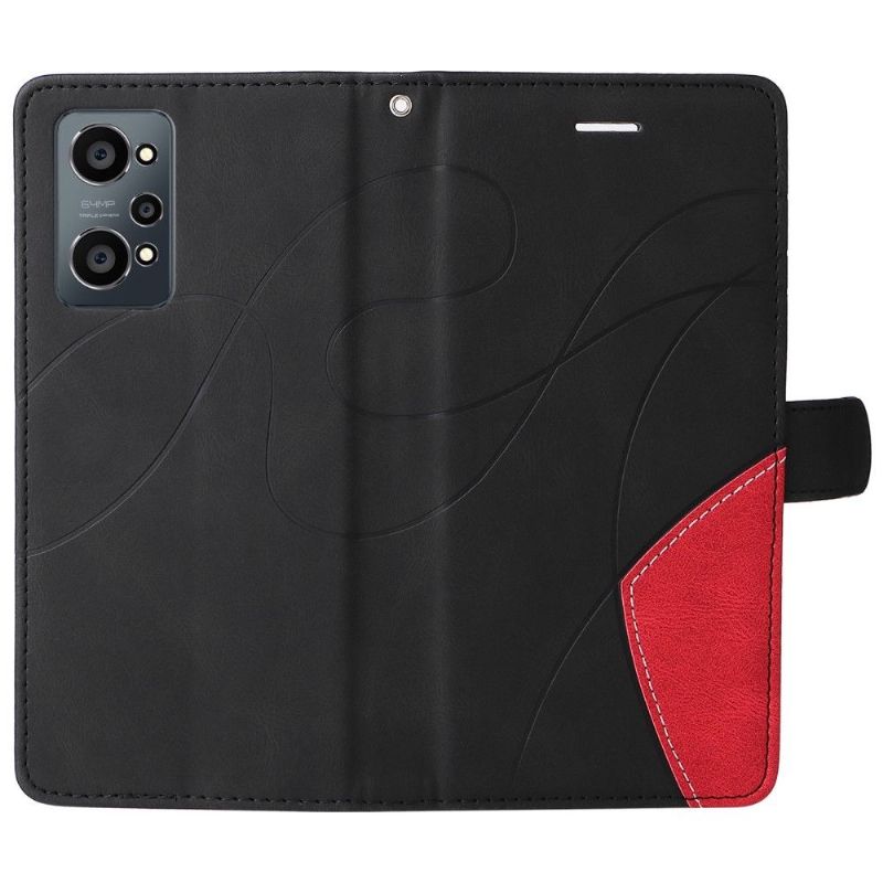 Flipové Pouzdro Na Realme GT Neo 3T / Neo 2 Dvoubarevné Umělecké
