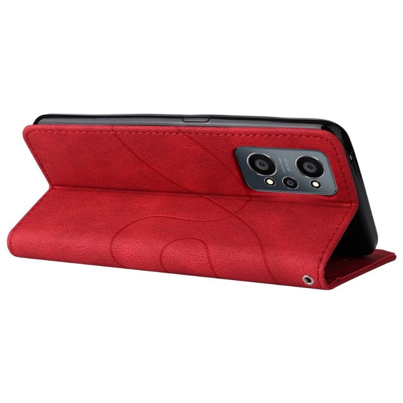 Flipové Pouzdro Na Realme GT Neo 3T / Neo 2 Dvoubarevné Umělecké
