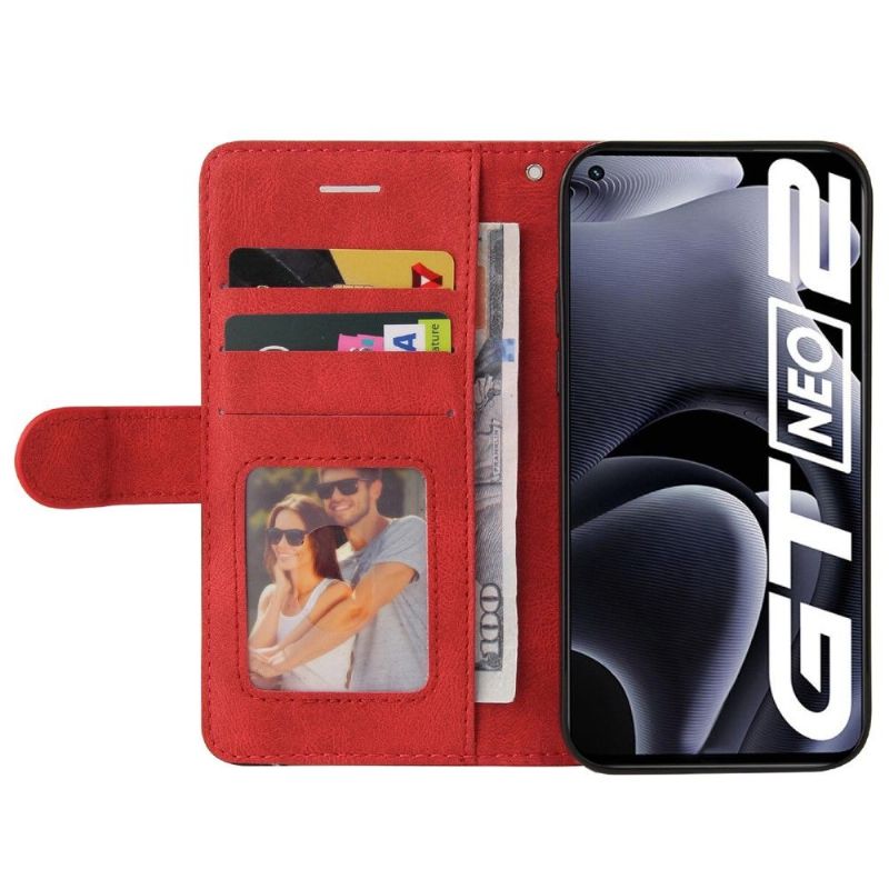 Flipové Pouzdro Na Realme GT Neo 3T / Neo 2 Dvoubarevné Umělecké