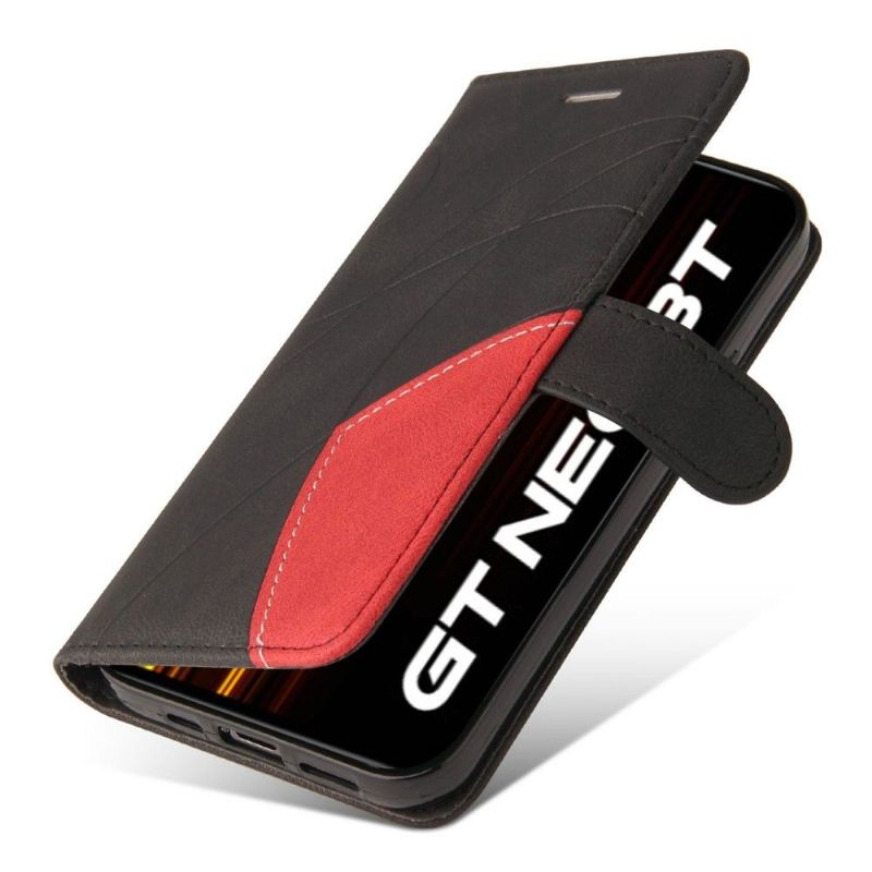 Flipové Pouzdro Na Realme GT Neo 3T / Neo 2 Dvoubarevné Umělecké