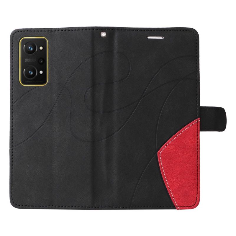 Flipové Pouzdro Na Realme GT Neo 3T / Neo 2 Dvoubarevné Umělecké