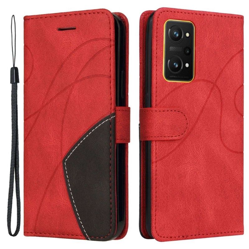 Flipové Pouzdro Na Realme GT Neo 3T / Neo 2 Dvoubarevné Umělecké
