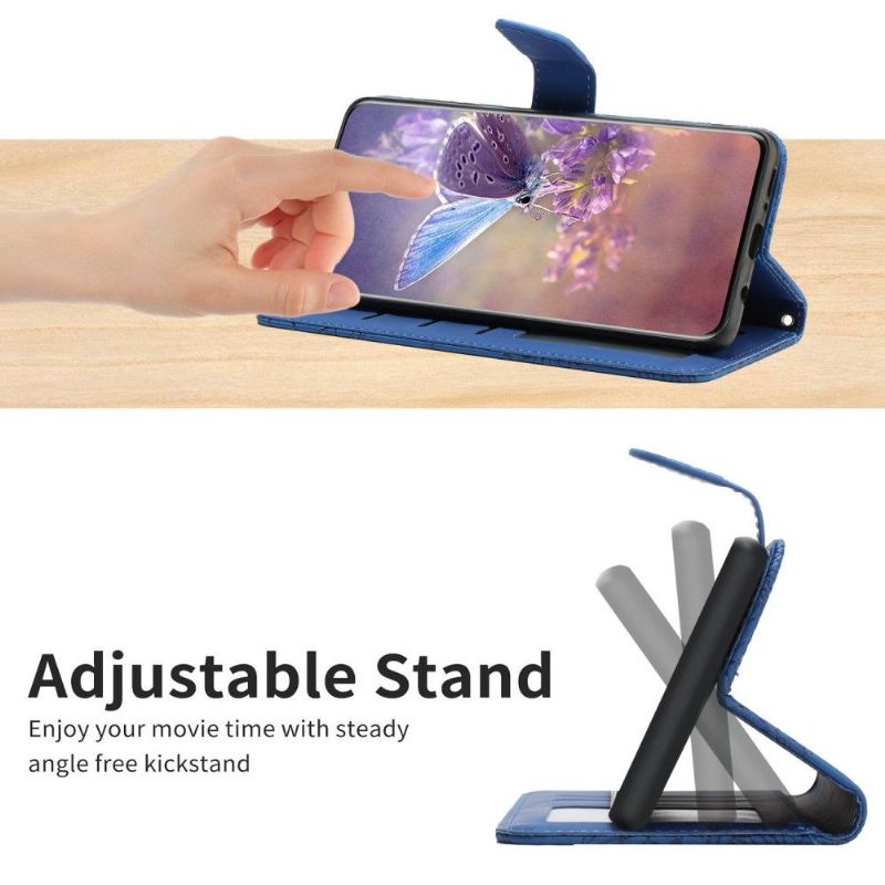 Kožené Pouzdro Na Realme GT Neo 3T / Neo 2 Na Lana Ilustrace Motýlů A Květin