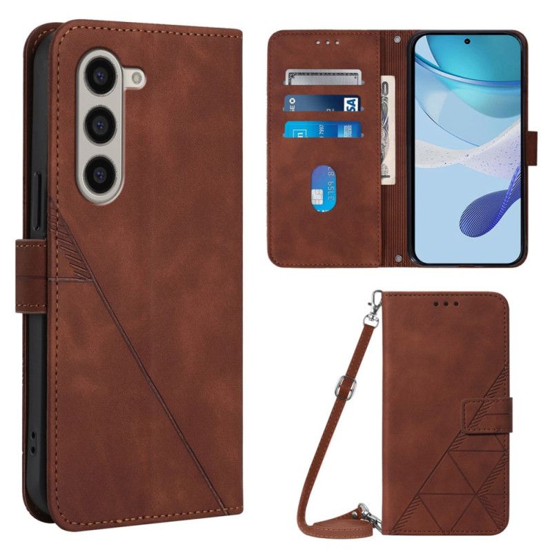 Kožený Kryt Na Samsung Galaxy Z Fold 6 Ramenní Trojúhelníky