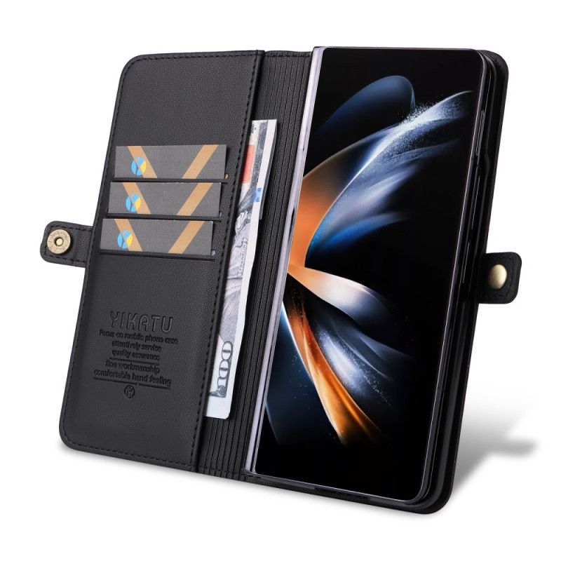 Kožený Kryt Na Samsung Galaxy Z Fold 6 Umělá Kůže Yikatu