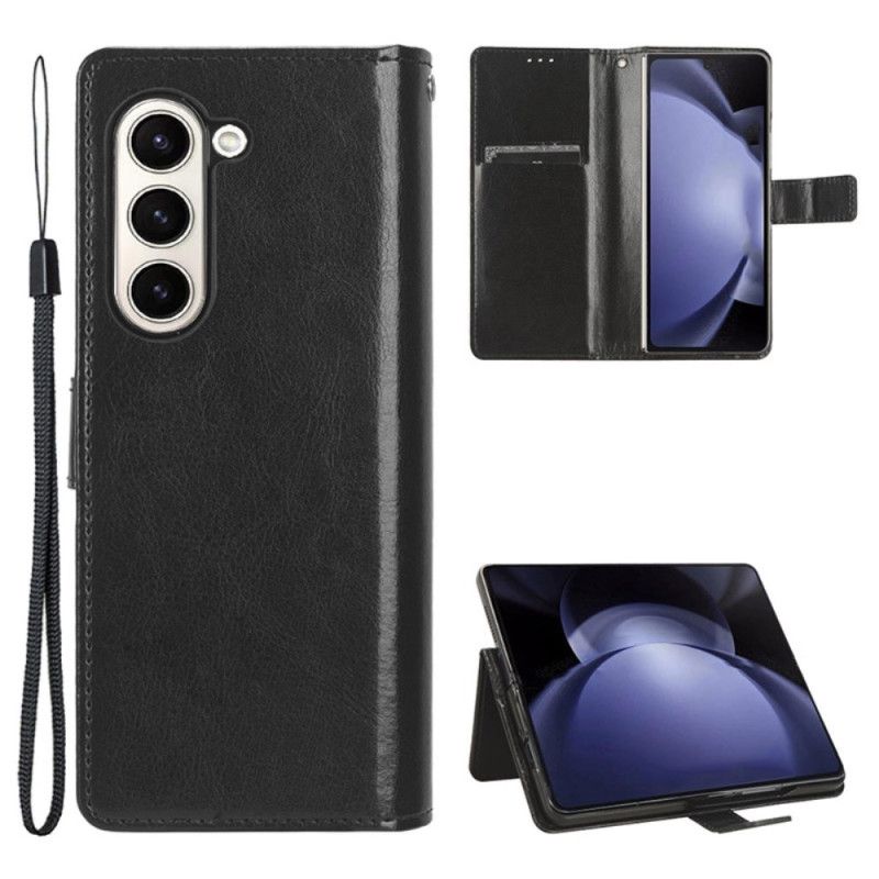 Kožený Kryt Samsung Galaxy Z Fold 6 Okázalá Umělá Kůže