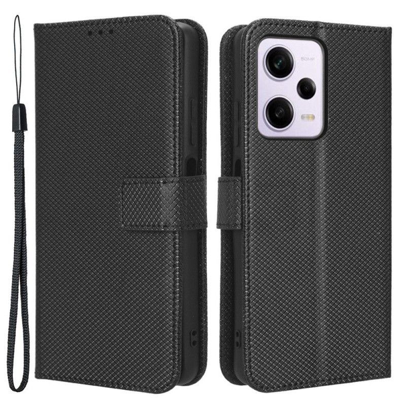 Flipové Pouzdro Na Xiaomi Redmi Note 12 Pro Na Lana Stylový Pásek Z Umělé Kůže