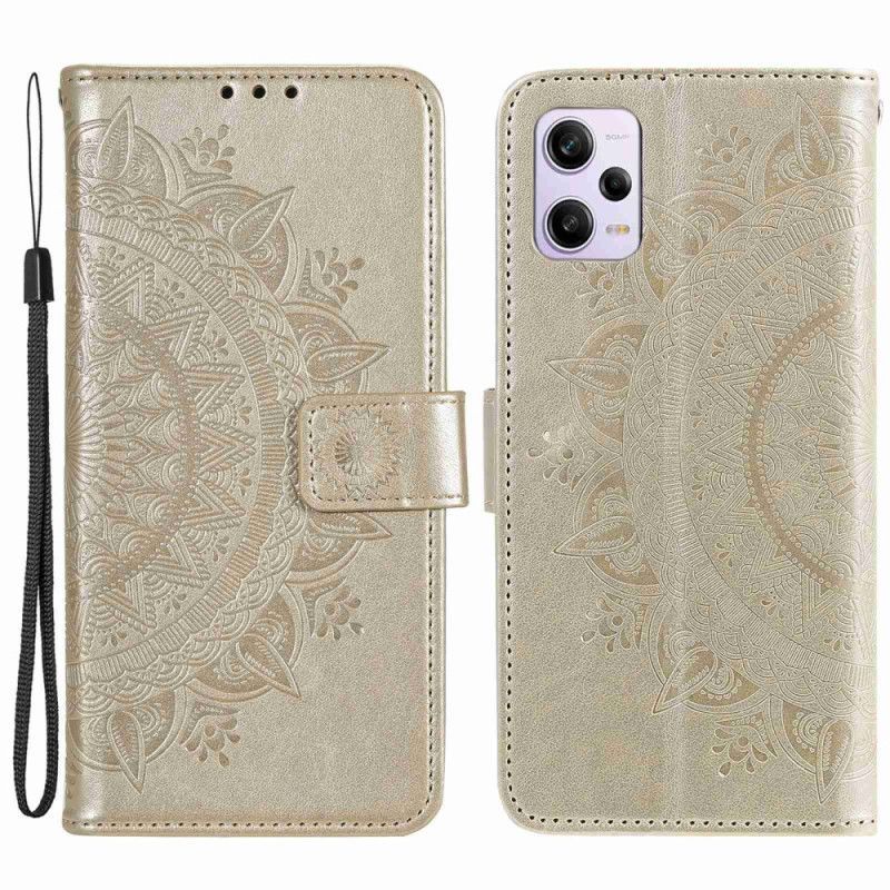 Flipové Pouzdro Na Xiaomi Redmi Note 12 Pro Mandala Sun S Šňůrkou