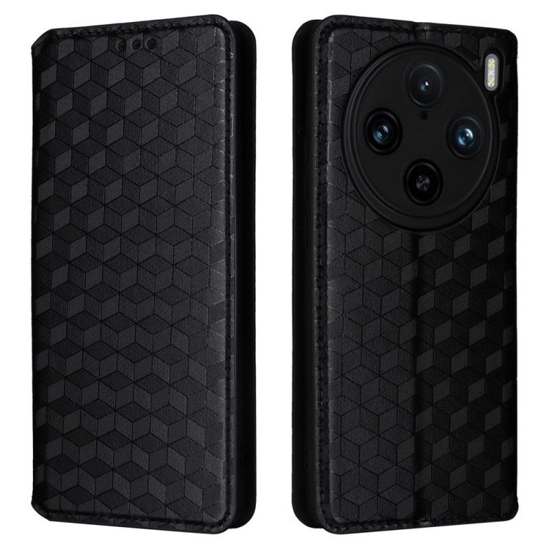 Kožený Kryt Vivo X100 Pro Kosočtvercový Vzor