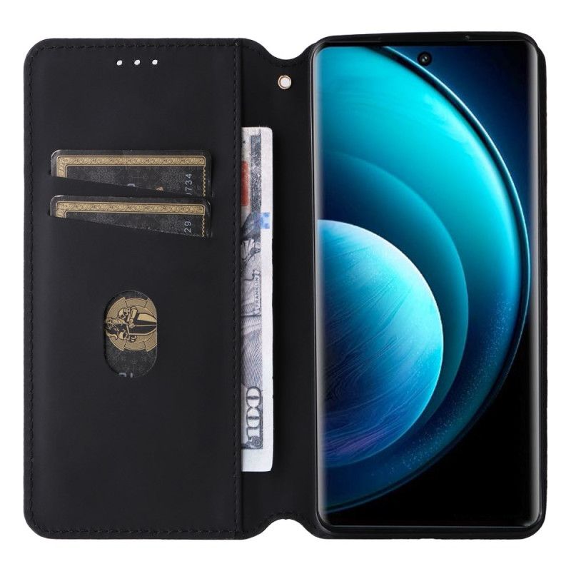 Kožený Kryt Vivo X100 Pro Kosočtvercový Vzor