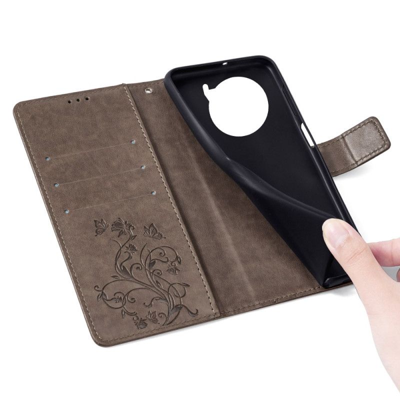 Kožený Kryt Vivo X100 Pro Květinový Popruh