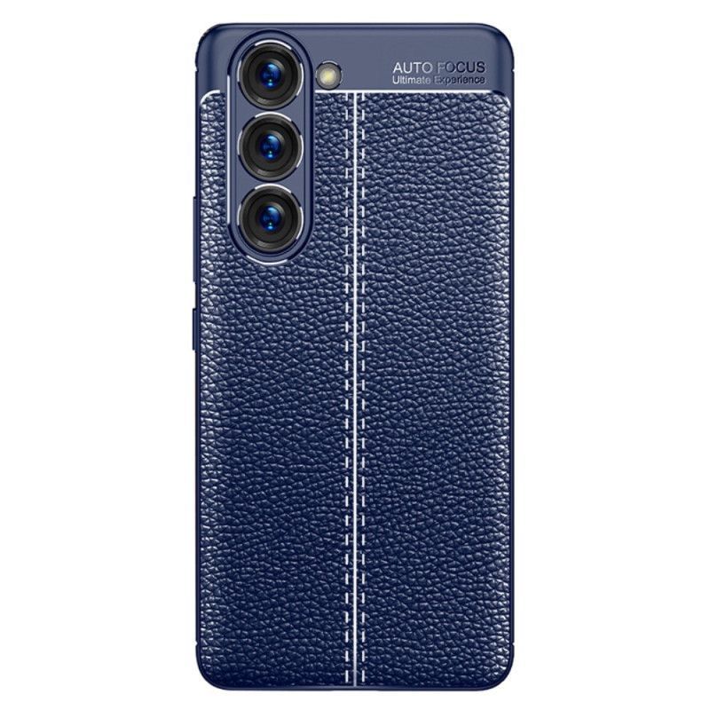 Kryt Na Samsung Galaxy S23 5G Efekt Kůže Litchi S Dvojitou Linií