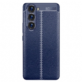 Kryt Na Samsung Galaxy S23 5G Efekt Kůže Litchi S Dvojitou Linií