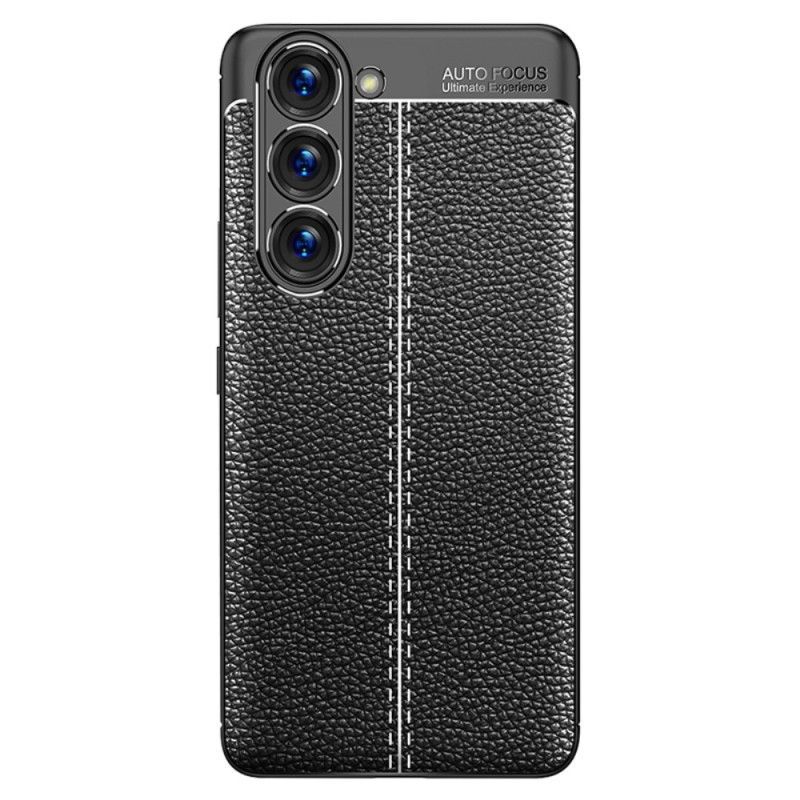 Kryt Na Samsung Galaxy S23 5G Efekt Kůže Litchi S Dvojitou Linií