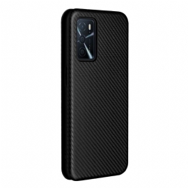 Flipové Pouzdro Na Oppo A16 / A16s Koženka Z Uhlíkových Vláken