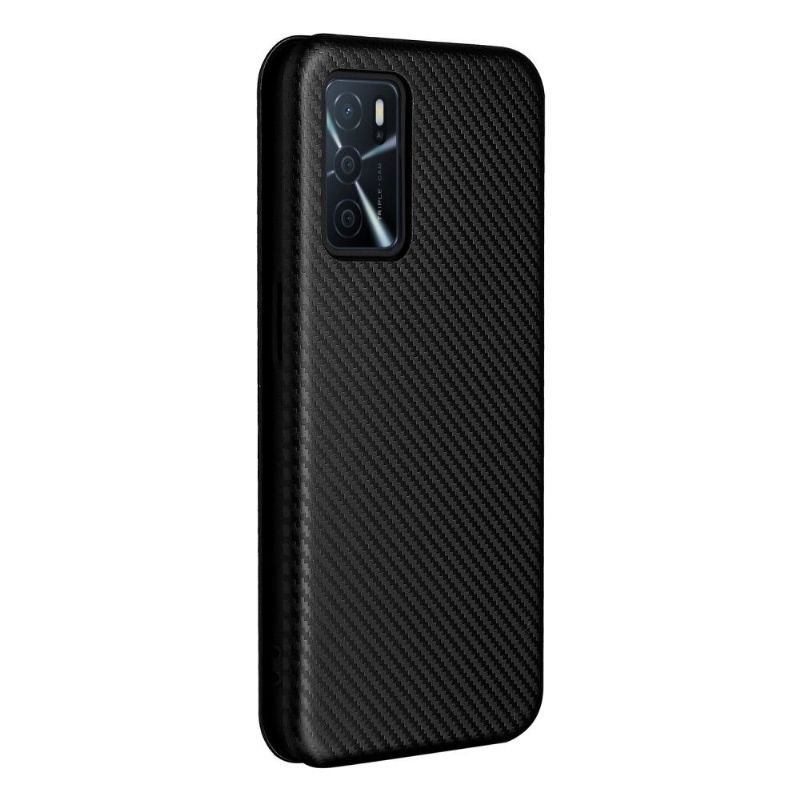 Flipové Pouzdro Na Oppo A16 / A16s Koženka Z Uhlíkových Vláken