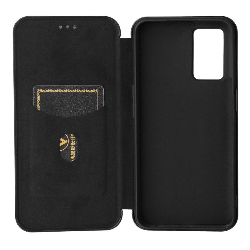 Flipové Pouzdro Na Oppo A16 / A16s Koženka Z Uhlíkových Vláken